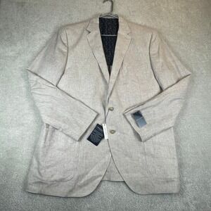 Brook Taverner Eastwood Blazer Mens 48L Beige Linen Tailored Fit Sport Coat NWT